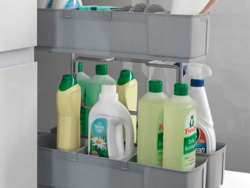 Где можно хранить моющие средства на кухне