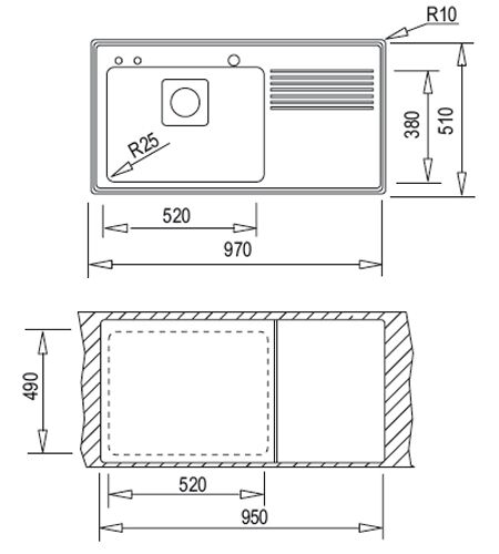 Кухонная мойка Teka Frame 1B 1D Plus Полировка, правая, диспенсер, коландер, решётка
